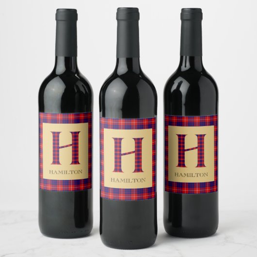 Hamilton Tartan Monogram H Wijn Etiket (Flessen)
