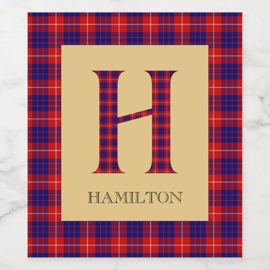 Hamilton Tartan Monogram H Wijn Etiket (Enkel label)