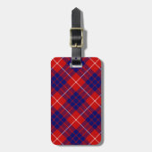 Hamilton tartan red blue paars plaid bagagelabel (Voorkant verticaal)