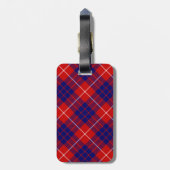 Hamilton tartan red blue paars plaid bagagelabel (Achterkant verticaal)