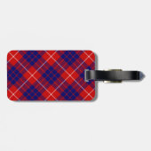 Hamilton tartan red blue paars plaid bagagelabel (Achterkant horizontaal)