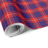 Hamilton tartan red blue paars plaid cadeaupapier (Rol Hoek)