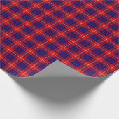 Hamilton tartan red blue paars plaid cadeaupapier (Hoek)