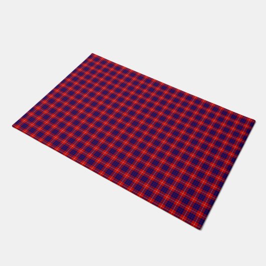 Hamilton tartan red blue paars plaid deurmat (Schuin)