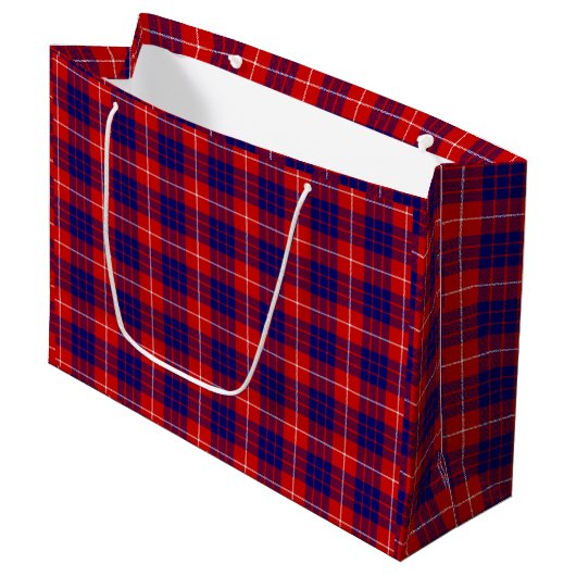 Hamilton tartan red blue paars plaid groot cadeauzakje (Voorkant Gekanteld)