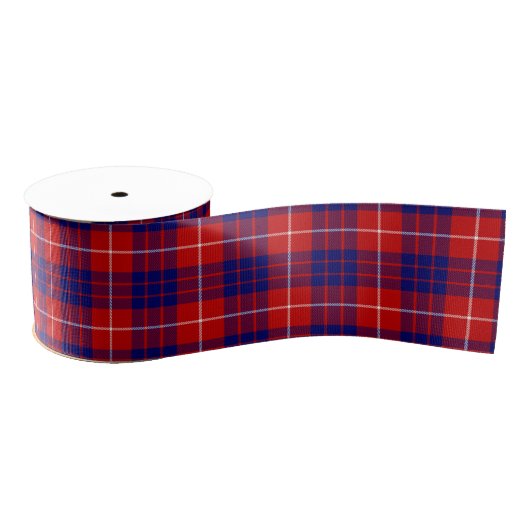 Hamilton tartan red blue paars plaid grosgrain lint (Spoel)