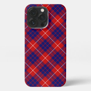 Hamilton tartan red blue paars plaid iPhone 13 pro hoesje