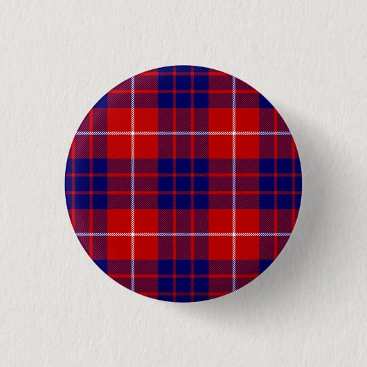 Hamilton tartan red blue paars plaid ronde button 3,2 cm (Voorkant)