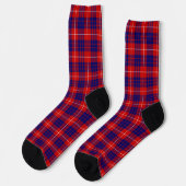Hamilton tartan red blue paars plaid sokken (Links)