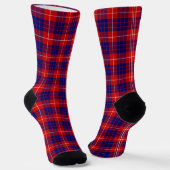 Hamilton tartan red blue paars plaid sokken (Gebogen)