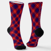 Hamilton tartan red blue paars plaid sokken (Gebogen)