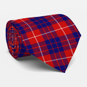 Hamilton tartan red blue paars plaid stropdas