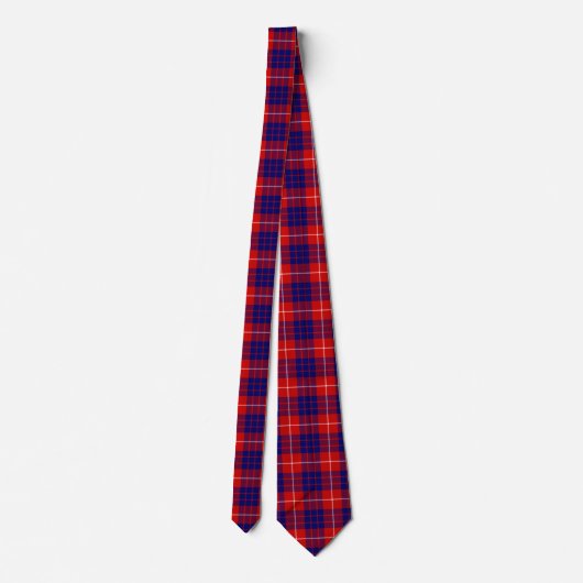 Hamilton tartan red blue paars plaid stropdas (Achterkant)