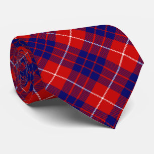 Hamilton tartan red blue paars plaid stropdas