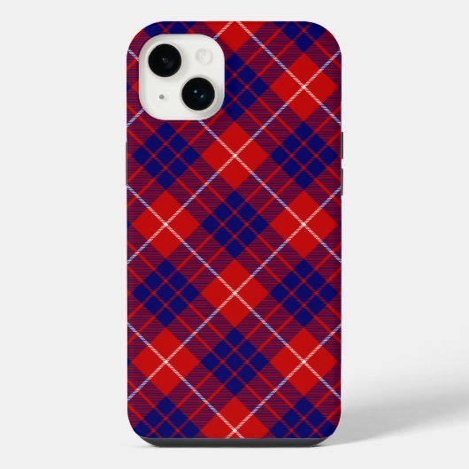 Hamilton tartan rood blauw paars geruit iPhone hoesje (Achterkant)