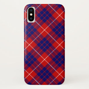 Hamilton tartan rood blauw paars ruit iPhone x hoesje