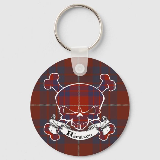 Hamilton Tartan Skull Sleutelhanger (Voorkant)