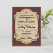 Hamilton Tartan Wedding Invitation Kaart (Staand voorkant)