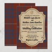 Hamilton Tartan Wedding Invitation Kaart (Voorkant / Achterkant)