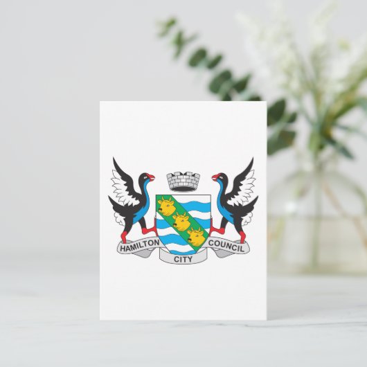 Hamilton wapenschild briefkaart (Staand voorkant)