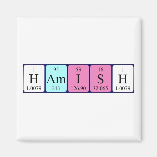Hamish periodieke tabel naam magneet (Voorkant)