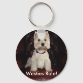 Hamish zegt sleutelhanger Westies Rule (Voorkant)