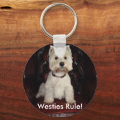 Hamish zegt sleutelhanger Westies Rule (Voorkant)