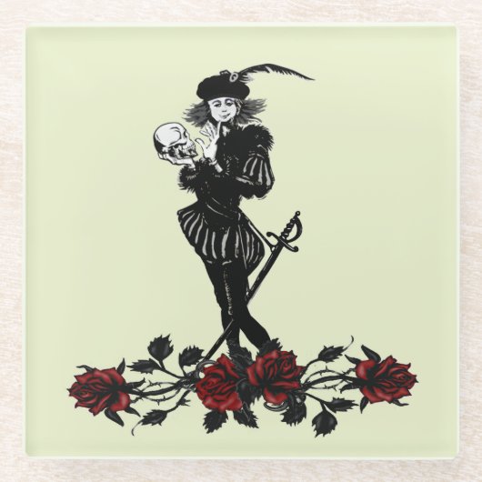 Hamlet De Bard Lime Groen  Glazen Onderzetter (Voorkant)