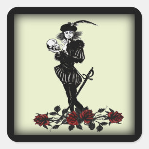 Hamlet De Bard Lime Groen  Vierkante Sticker