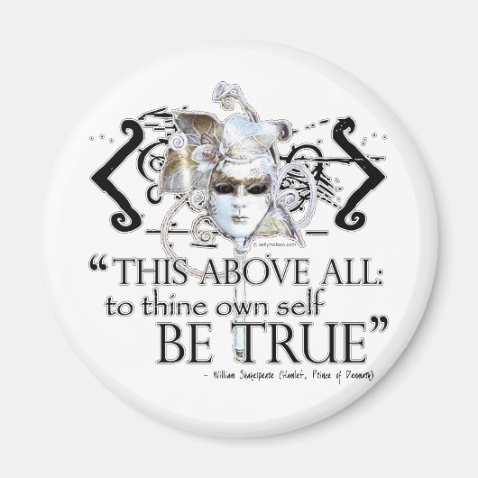 Hamlet "... eigen zelf zijn waar ..." Citaat Magneet (Voorkant)