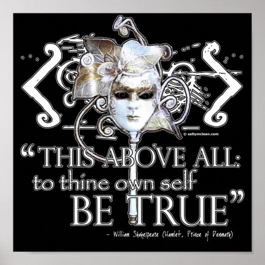 Hamlet "... eigen zelf zijn waar ..." Citaat Poster (Voorkant)