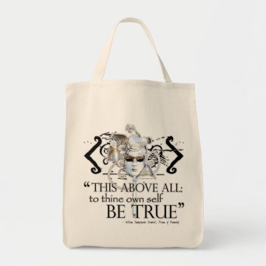 Hamlet "... eigen zelf zijn waar ..." Citaat Tote Bag (Voorkant)