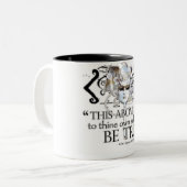 Hamlet "... eigen zelf zijn waar ..." Citaat Tweekleurige Koffiemok (Voorkant links)