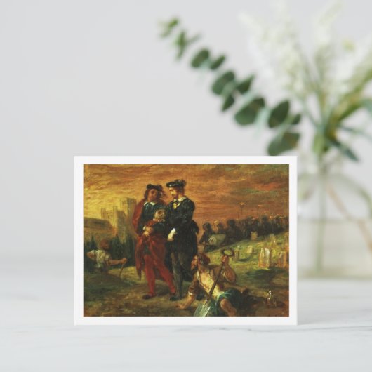 Hamlet en Horatio op het kerkhof, 1859 (olie op c Briefkaart (Staand voorkant)