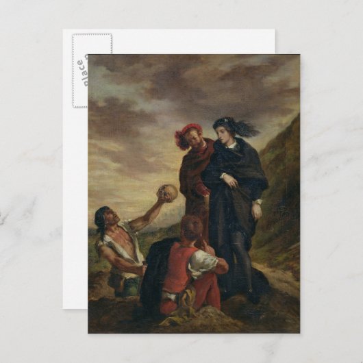 Hamlet en Horatio op het kerkhof Briefkaart (Voorkant / Achterkant)