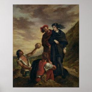 Hamlet en Horatio op het kerkhof Poster