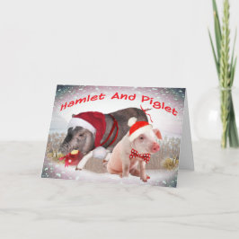 Hamlet en Knorretje Vrolijk Kerstfeest Feestdagen Kaart
