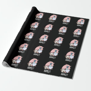 Hamlet Funny Shakepear Baby Pig Pun Dark BG Cadeaupapier