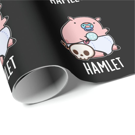Hamlet Funny Shakepear Baby Pig Pun Dark BG Cadeaupapier (Rol Hoek)