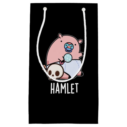 Hamlet Funny Shakepear Baby Pig Pun Dark BG Klein Cadeauzakje (Voorkant)