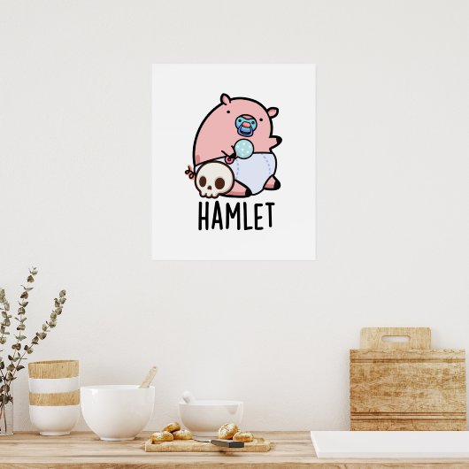 Hamlet Grappige Shakepear Baby Varken Strekking Poster (Keuken)