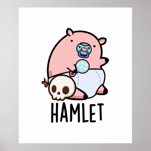 Hamlet Grappige Shakepear Baby Varken Strekking Poster (Voorkant)