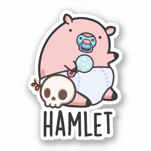 Hamlet Grappige Shakepear Baby Varken Stunt  Sticker (Voorkant)