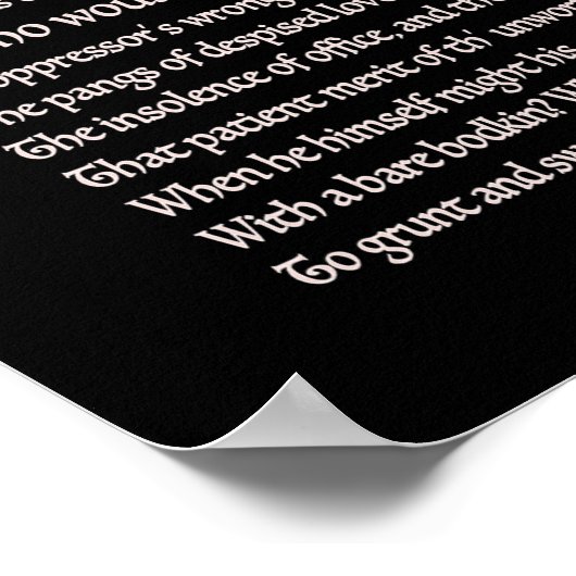 Hamlet Om al dan niet te zijn Poster (Hoek)