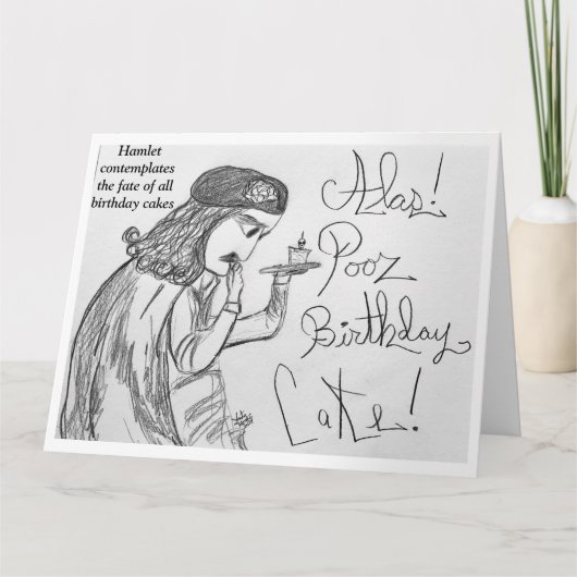 Hamlet overdenkt het lot van verjaardagstaarten kaart (Voorkant)