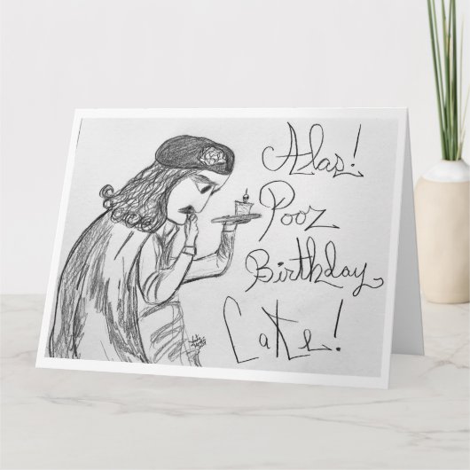 Hamlet overdenkt het lot van verjaardagstaarten kaart (Voorkant)