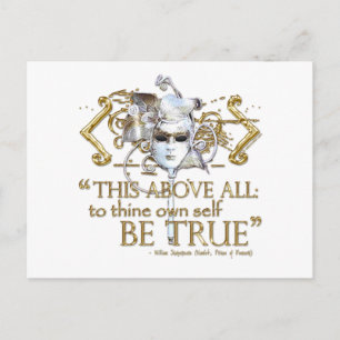 Hamlet "own self be true" Citaat (Gold Version) Briefkaart