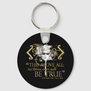 Hamlet "own self be true" Citaat (Gold Version) Sleutelhanger
