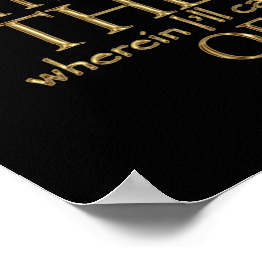 Hamlet Play Quote (Gold Version) Poster (Hoek)