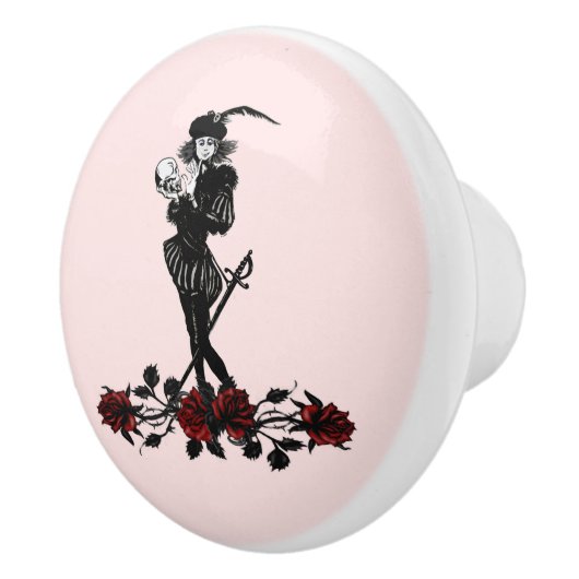 Hamlet Roze Keramische Knop (Rechts)